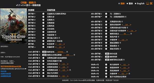 天国拯救2修改器截图
