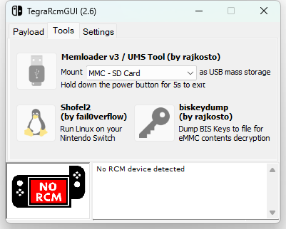 Tegrarcmgui截图