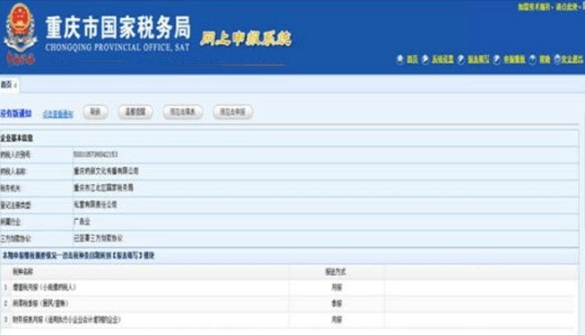 重庆国税12366电子税务在网上申报系统截图