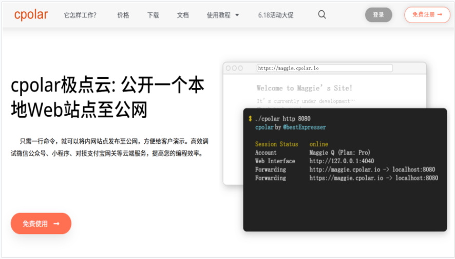 cpolar极点云截图