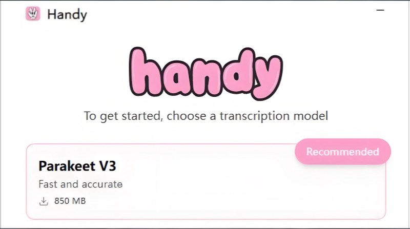 Handy(语言转录工具)截图