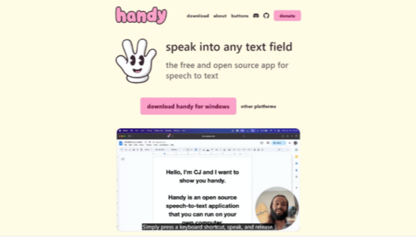 Handy(语言转录工具)截图