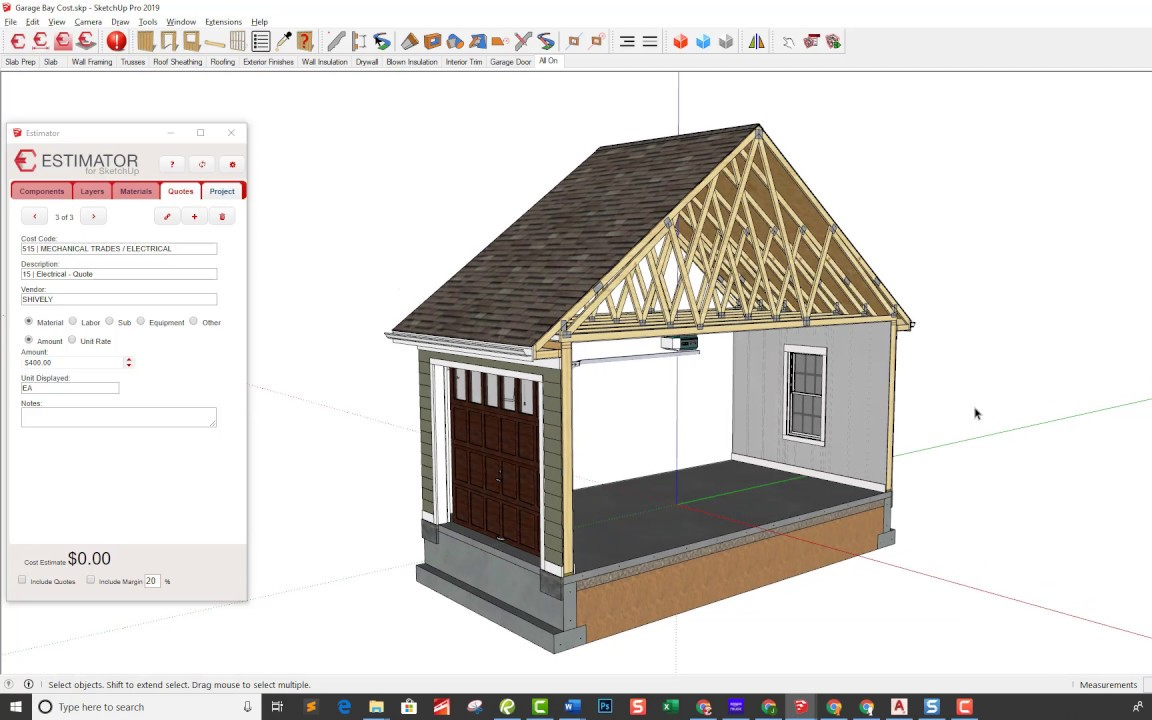 Estimator(sketchup即时预算插件)截图