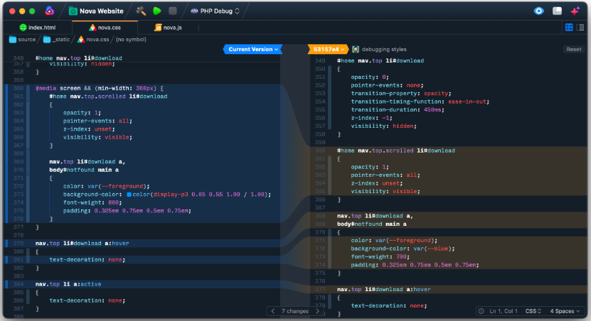 Nova(Mac代码编辑器)截图