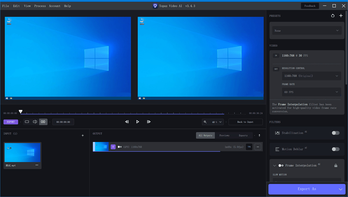 Topaz Video AI截图
