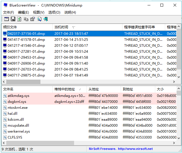 BlueScreenView截图