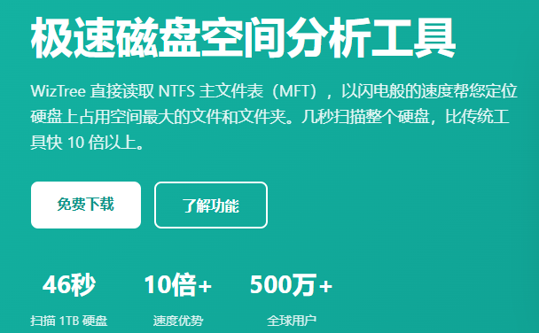 大文件查找软件(WizTree)截图