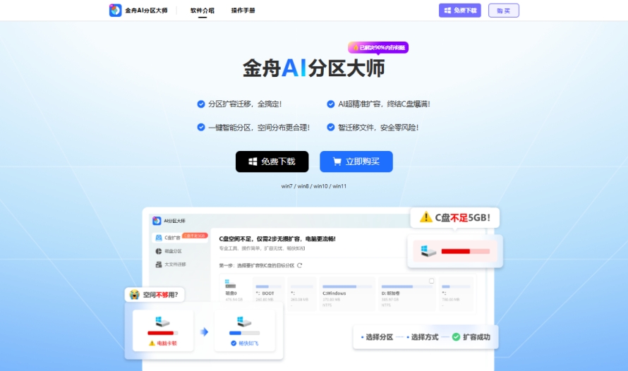 金舟AI分区大师截图